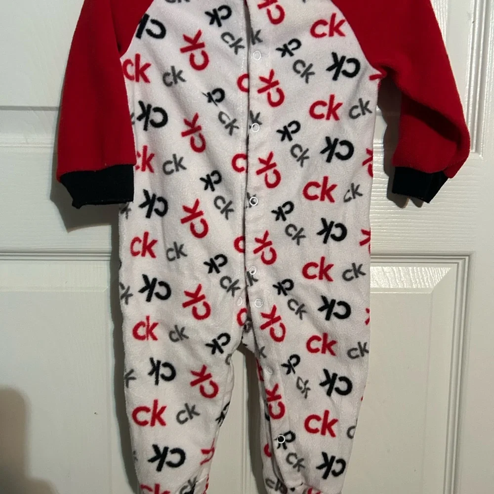 Calvin Klein Kids Red and White Footie